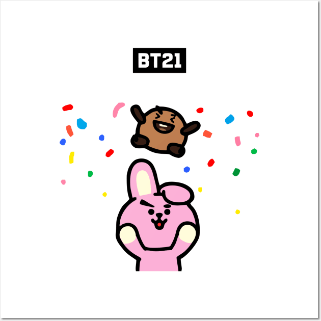 bt21 bts exclusive design 12 Wall Art by Typography Dose